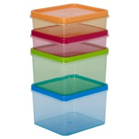 Shipmart Assorted Colour Plastic Container Set of 4