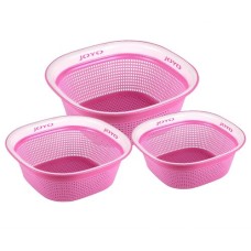 Joyo Square Plastic Basket (Set of 3)