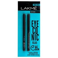 Lakme Eyeconic Kajal, Deep Black 0.35 g (Set of 2)